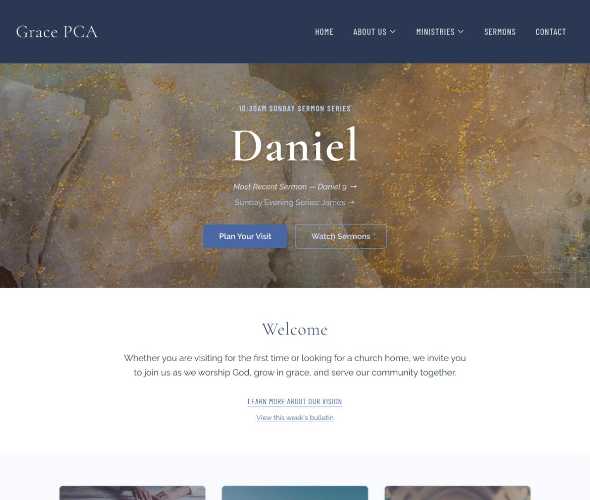 A church website built on this platform